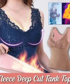 Tief ausgeschnittenes Fleece-Tanktop