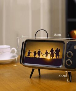 2-in-1-Retro-TV-Telefonhalter und Lautsprecher