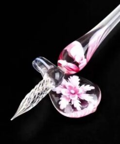 Kalligraphie-Stiftset aus Glas mit Tinte und Stiftablage